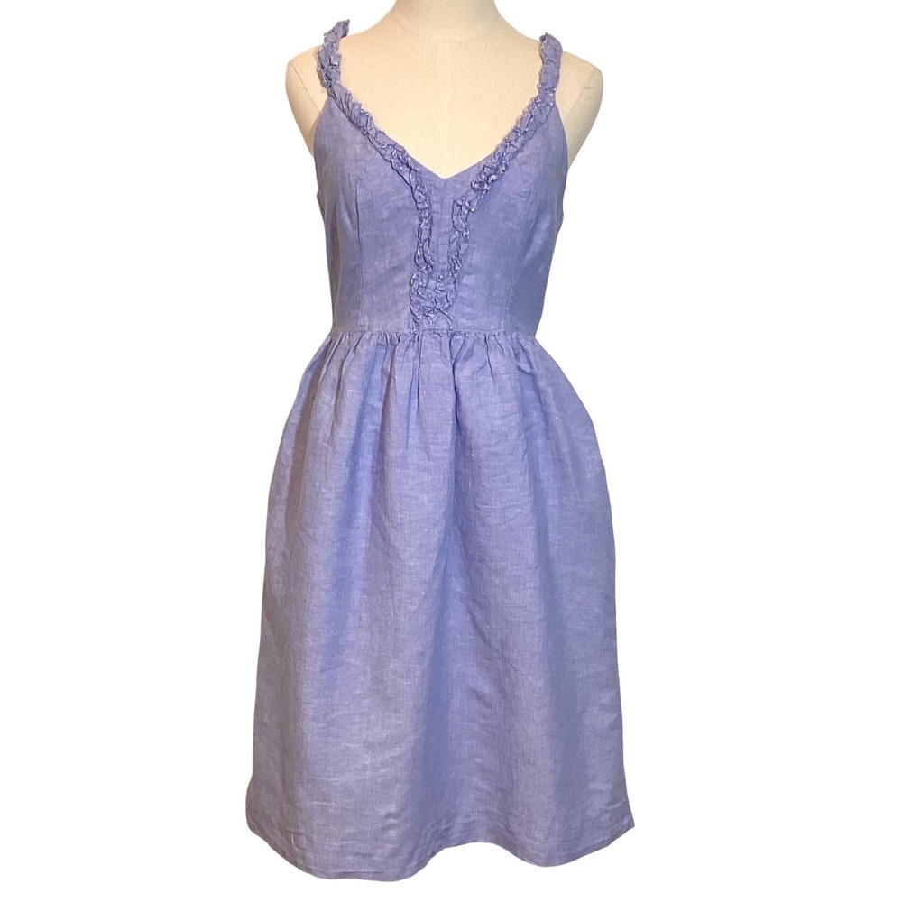 Banana Republic Lavender Ruffle-Trim Midi Dress